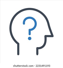 User question icon. Vector and glyph
