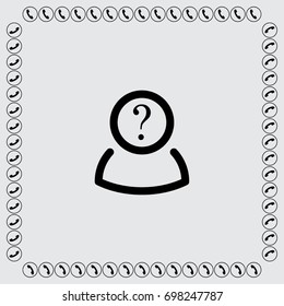 User with question sign vector icon