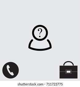 User with question sign vector icon