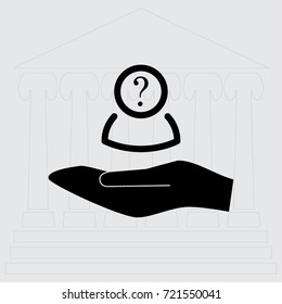 User with question sign vector icon