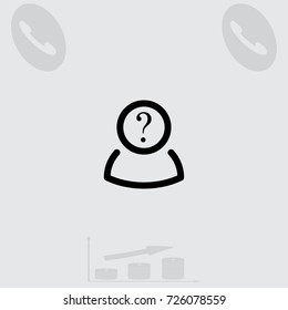 User with question sign vector icon