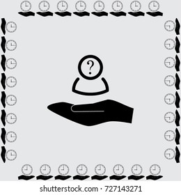 User with question sign vector icon