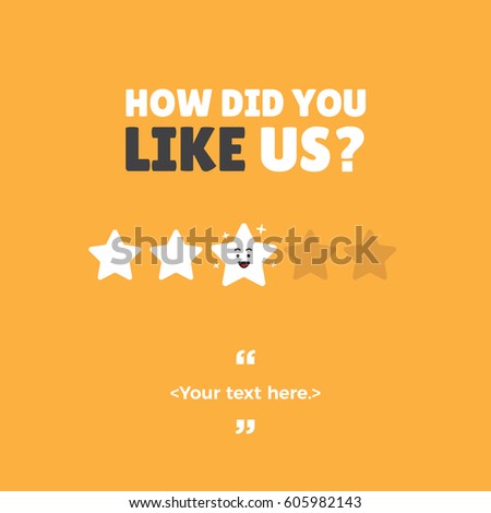 User rating concept. Review and rate us stars. Business concept for social media. vector illustration
