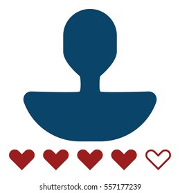 User rating icon - Flat design, glyph style icon - Blue and red