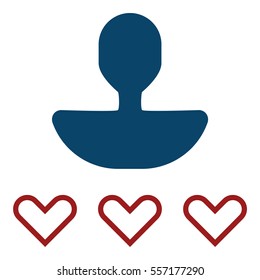 User rating icon - Flat design, glyph style icon - Blue and red