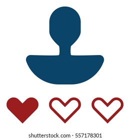 User rating icon - Flat design, glyph style icon - Blue and red