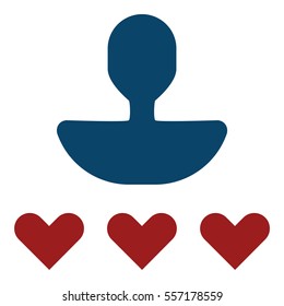 User rating icon - Flat design, glyph style icon - Blue and red