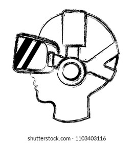 user with reality virtual mask technology
