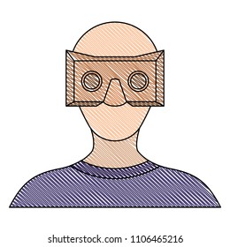 user with reality virtual mask technology
