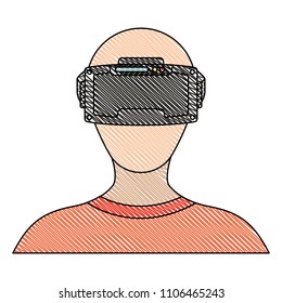 user with reality virtual mask technology