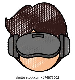 user with reality virtual mask technology