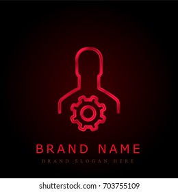 User red chromium metallic logo