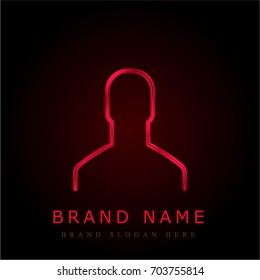 User red chromium metallic logo