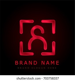 User red chromium metallic logo