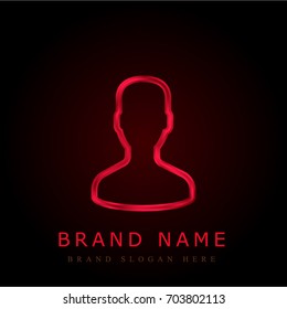 User red chromium metallic logo