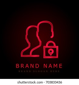User red chromium metallic logo