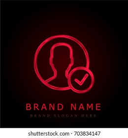 User red chromium metallic logo