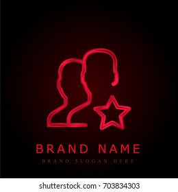 User red chromium metallic logo