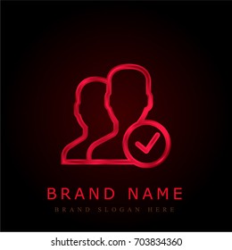 User red chromium metallic logo