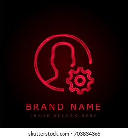 User red chromium metallic logo