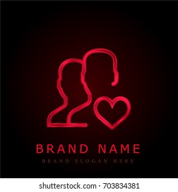 User red chromium metallic logo