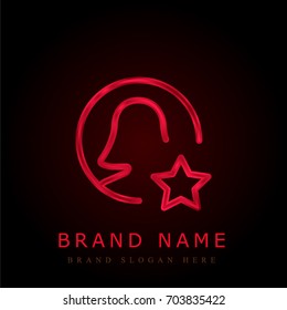 User red chromium metallic logo