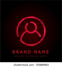 User red chromium metallic logo