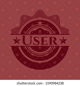 User red emblem. Retro. Vector Illustration. Detailed.