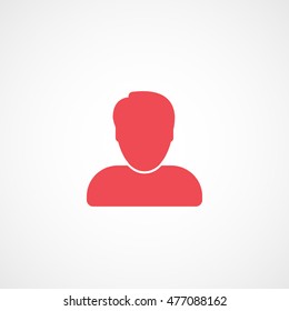 User Red Flat Icon On White Background