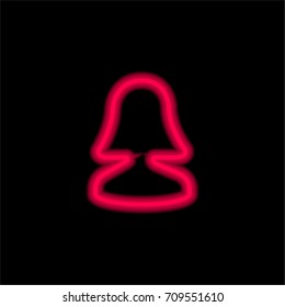 User red glowing neon ui ux icon. Glowing sign logo vector