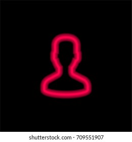 User red glowing neon ui ux icon. Glowing sign logo vector