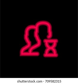 User red glowing neon ui ux icon. Glowing sign logo vector