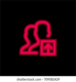 User red glowing neon ui ux icon. Glowing sign logo vector