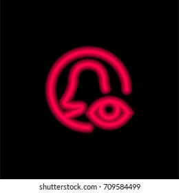 User red glowing neon ui ux icon. Glowing sign logo vector