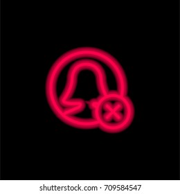 User red glowing neon ui ux icon. Glowing sign logo vector