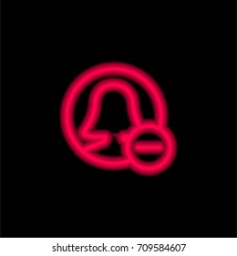 User red glowing neon ui ux icon. Glowing sign logo vector