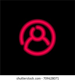 User red glowing neon ui ux icon. Glowing sign logo vector