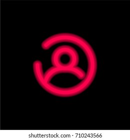 User red glowing neon ui ux icon. Glowing sign logo vector