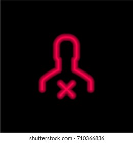 User red glowing neon ui ux icon. Glowing sign logo vector