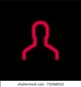 User red glowing neon ui ux icon. Glowing sign logo vector