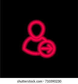 User red glowing neon ui ux icon. Glowing sign logo vector
