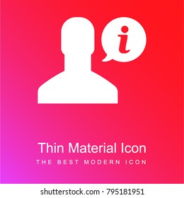 User red and pink gradient material white icon minimal design