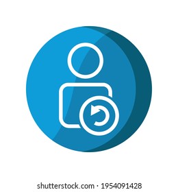 User with refresh icon. Simple illustration mobile concept, web design, application, UI. Design template vector