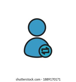 User refresh lineal color icon. Editable stroke. Simple illustration mobile concept and web design. Design template vector