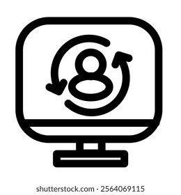 User refresh on a monitor - clean and modern ecommerce and online marketing icon