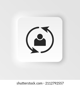 User, refresh vector icon. Simple element neumorphic style illustration User, refresh vector icon. Material concept vector illustration.