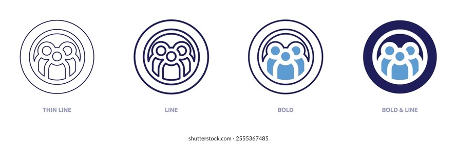 User registration icon in 4 different styles. Thin Line, Line, Bold, and Bold Line. Duotone style. Editable stroke.