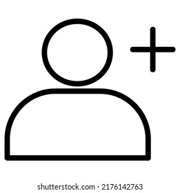 User registration icon, person with plus sign
