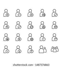 User related icon set. Vector illustration
