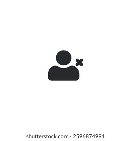 User Removal Icon – Person with Close (X) Symbol